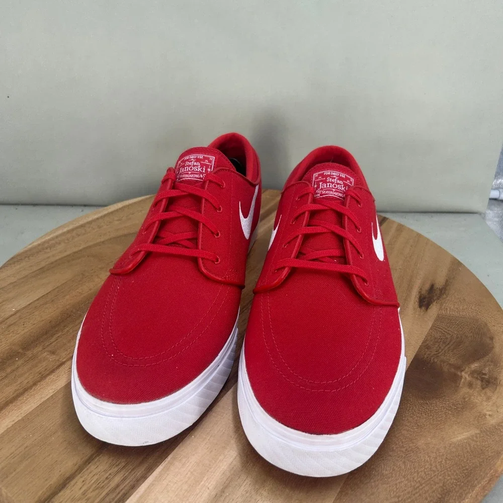 Nike SB Zoom Stefan Janoski Canvas Red White Skate Shoes 615957-614 Mens Size 14